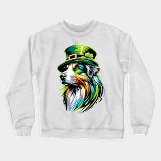 Drentsche Patrijshond Celebrates Saint Patrick's Day Crewneck Sweatshirt